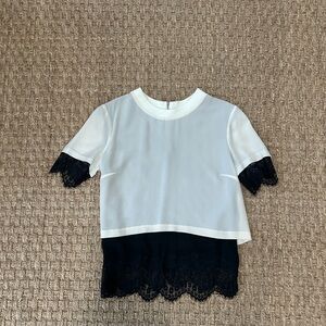 Sandro Elegant Cream and Black Top